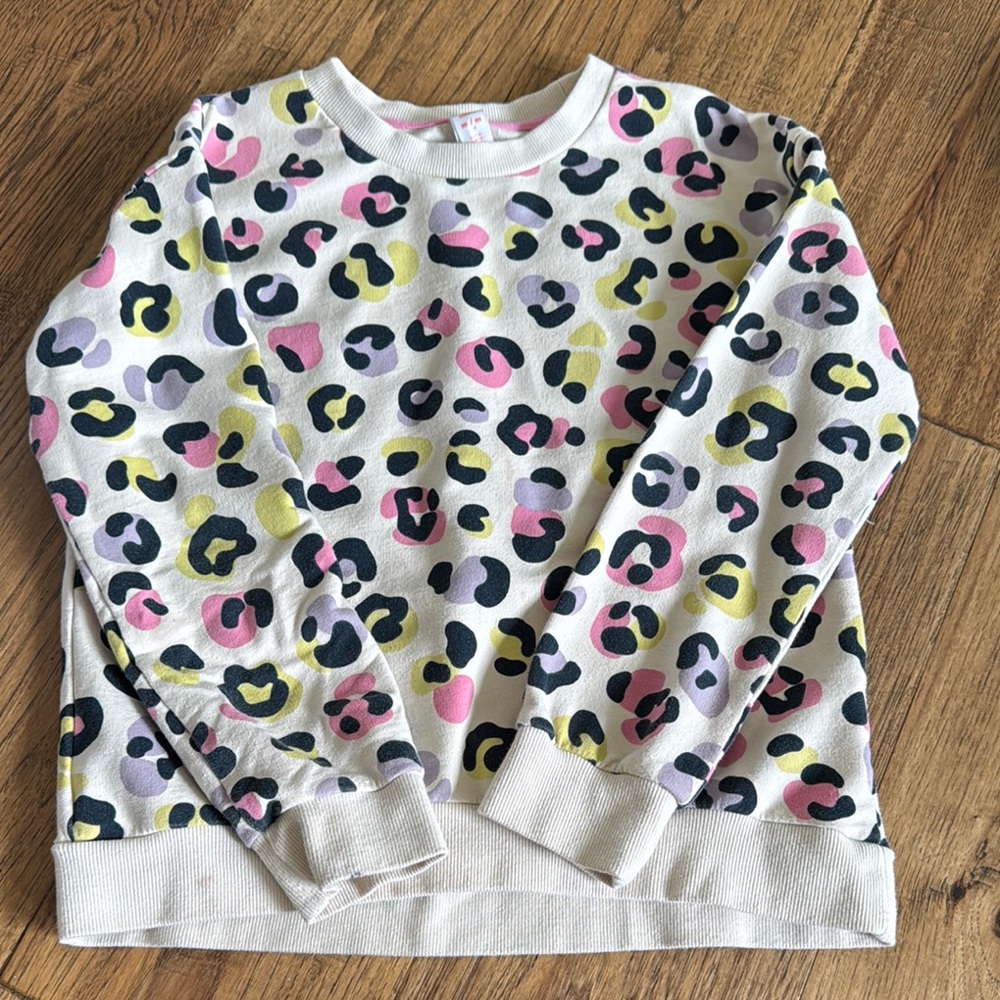 Joe Fresh Pink and Yellow Leopard Print Sweatshirt